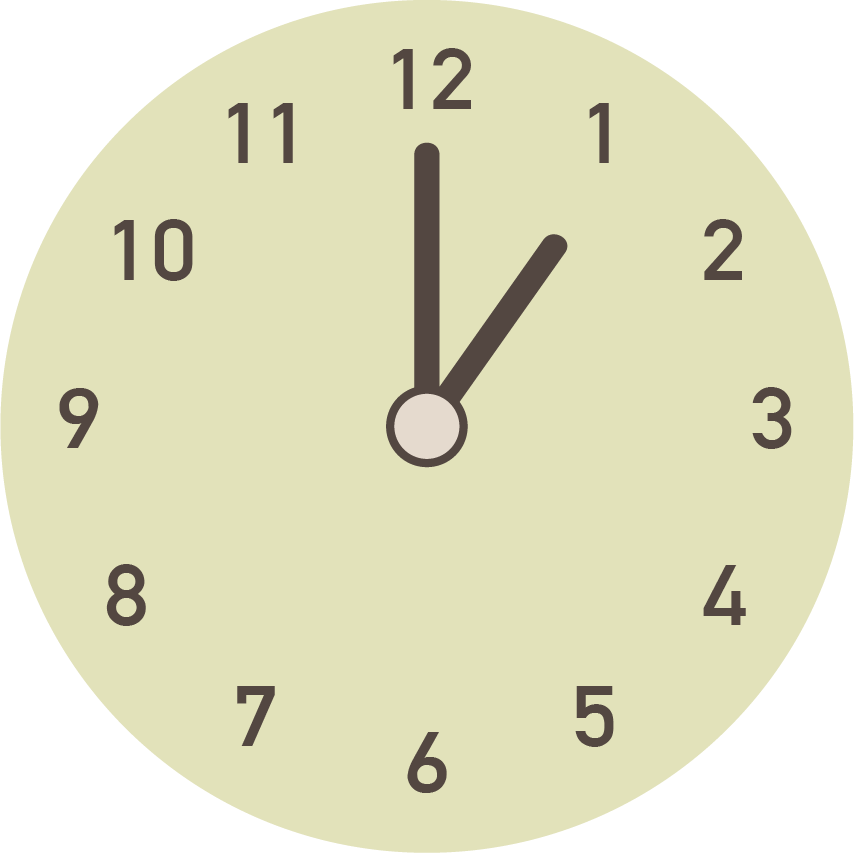 時計　13時