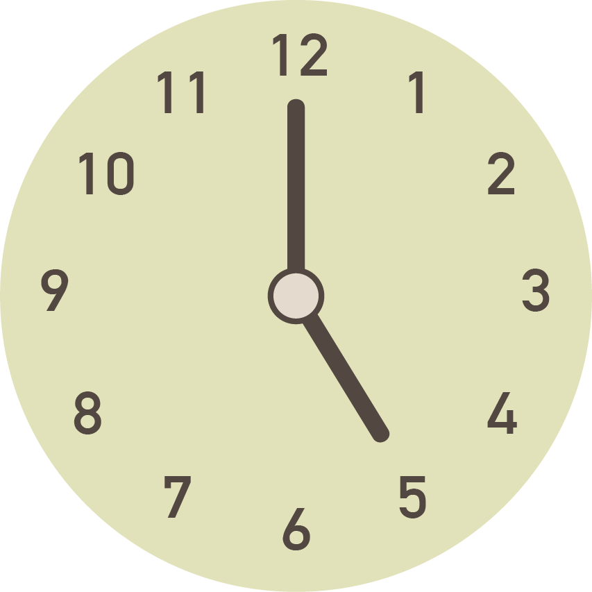 時計　17時